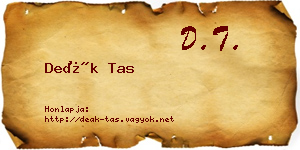 Deák Tas névjegykártya